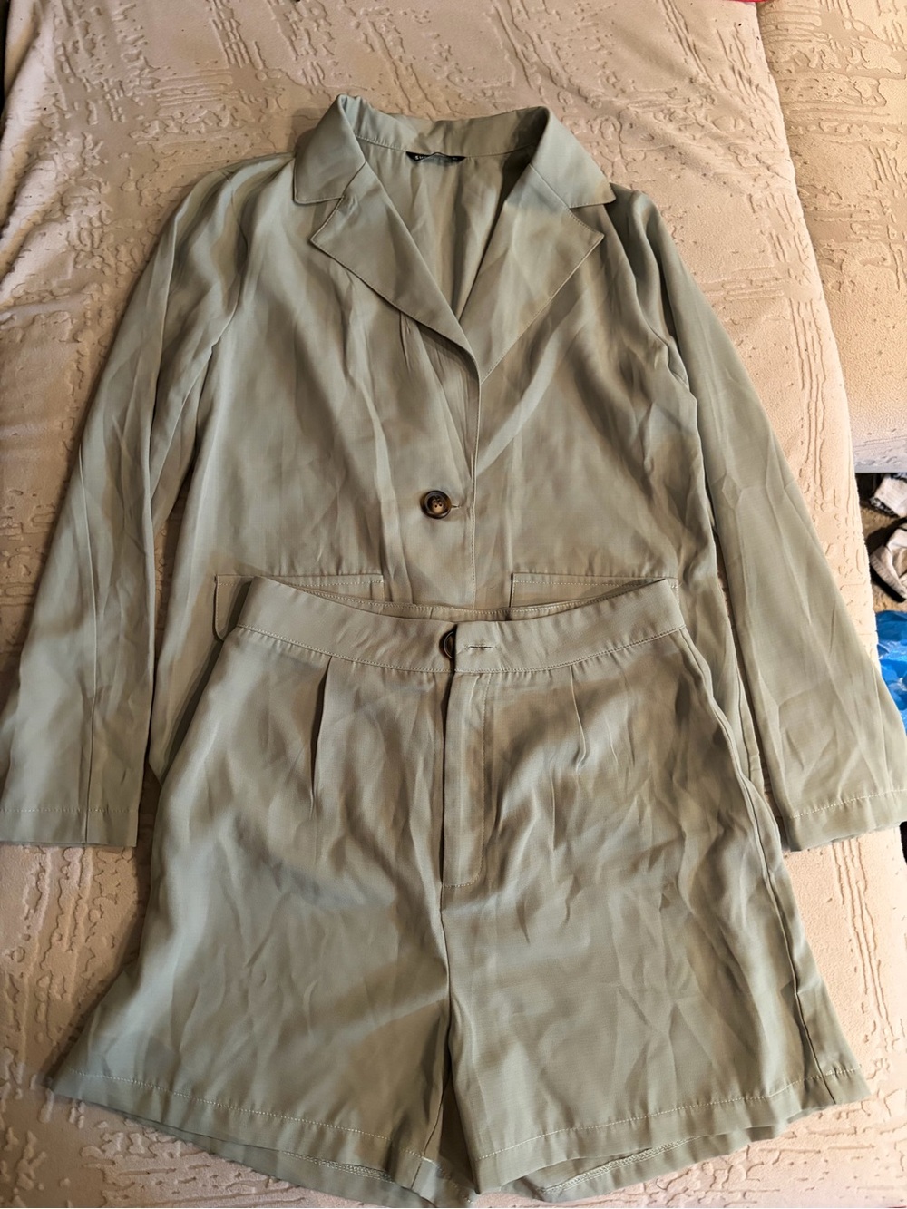 SHEIN Sage Green Blazer Top